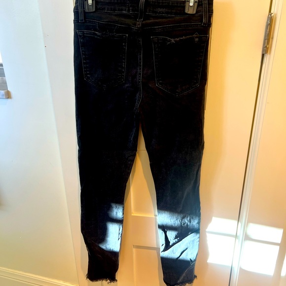 Joe’s Jeans Black Distressed hem Skinny Jeans, 28 - Picture 3 of 4